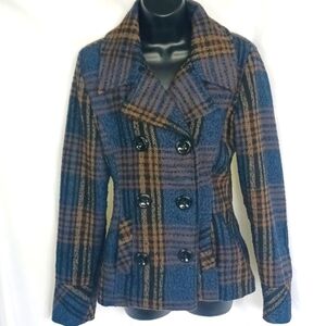 Dollhouse Plaid Peabody Coat, blue & tan